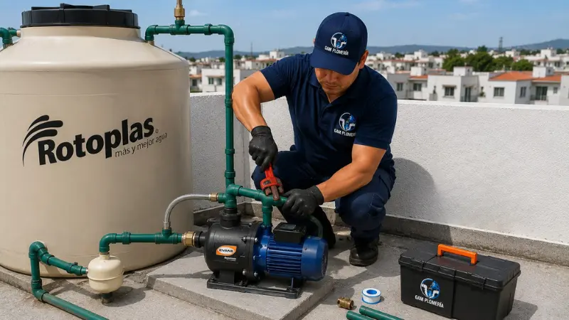 Instalación de bomba presurizadora en tinaco CDMX
