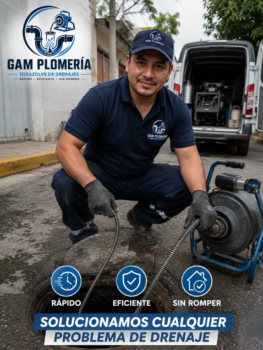 Destapado de drenajes a domicilio CDMX — Plomería GAM