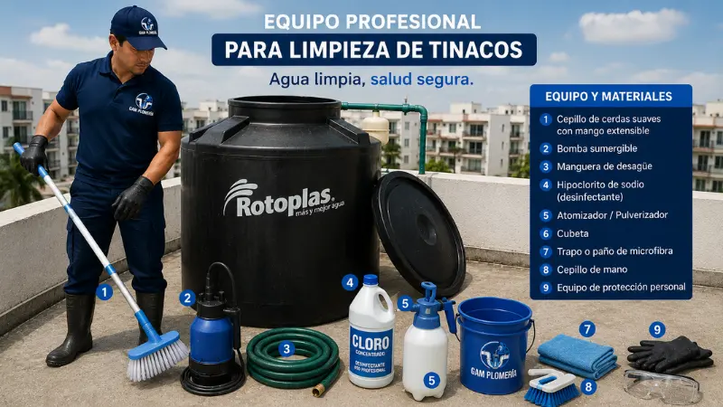 Técnico especializado en lavado de tinacos CDMX